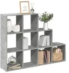 vidaXL Raumteiler-B&uuml;cherregal 3 Stufen Betongrau 137,5x29x103,5 cm