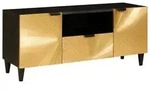 vidaXL TV-Schr&auml;nk Schwarz und Gold 105 x 33 x 46 cm Holzwerkstoff