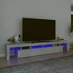 vidaXL TV-Schrank mit LED-Leuchten Betongrau 230x36,5x40 cm