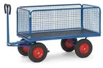 Fetra Handpritschenwagen mit Zug&ouml;se an der Deichsel, Drahtgitterw&auml;nden 600 mm hoch