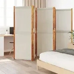 vidaXL 5-tlg. Paravent Hellgrau 350x180 cm