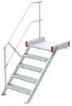 Euroline 511 Podesttreppe 45&deg; 1000mm Stufenbreite 5 Stufen Alu gerieft