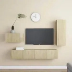 vidaXL 4-tlg. TV-Schrank-Set Sonoma-Eiche Holzwerkstoff