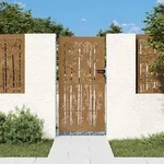 vidaXL Gartentor 85x175 cm Cortenstahl Bambus-Design