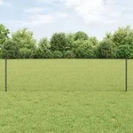 vidaXL Schwei&szlig;drahtzaun mit 5 U-Pf&auml;hlen Grau 0.6x10 m Stahl