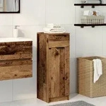 vidaXL Badschrank Altholz 32x34x90 cm Holzwerkstoff
