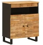 vidaXL Seitenschrank mit T&uuml;r Braun 60 x 33 x 75 cm Massivholz Mango