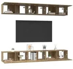 vidaXL TV-Schrankset Wandmontiert 6 pcs Artisan-Eiche Holzwerkstoff