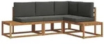 vidaXL Outdoor-Sofagarnitur mit Kissen 4 St&uuml;ck Natur und Anthrazit