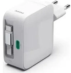 hama 00201956 Schnellladeger&auml;t, GaN, 2x USB-C, ausziehbares Ladekabel, PD, 30 W,