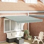 vidaXL Automatische Einziehbare Markise Gr&uuml;n und Wei&szlig; 300x250 cm