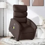 vidaXL Massagesessel mit Aufstehhilfe Dunkelbraun Stoff