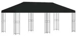 vidaXL Pavillon mit Seitenw&auml;nden 6 x 3 m Schwarz Polyester und Stahl
