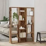 vidaXL Raumteiler/B&uuml;cherregal Altholz-Optik 100x24x140cm Holzwerkstoff