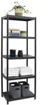 Industrial Design Metallregal 61x41x170 Standregal 5 Ebenen Metall Regal Schwarz