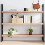 vidaXL Wandregal Hellbraun 140x30x(2-4) cm Massivholz Eiche Behandelt
