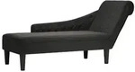 vidaXL Chaiselongue mit Kissen und Rechter Armlehne Schwarz Stoff
