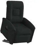 vidaXL Relaxsessel mit Aufstehhilfe Schwarz Stoff