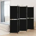vidaXL 5-tlg. Paravent Schwarz 250x200 cm Stoff