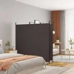 vidaXL 2-tlg. Paravent Braun 348x180 cm Stoff