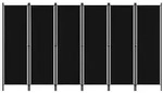 vidaXL 6-tlg. Raumteiler Schwarz 300x180 cm