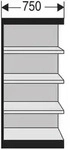 B&uuml;ro-Regal Progress 2000 Regalfeld HxBxT 1900x750x300mm 5 B&ouml;den R&uuml;ckwand...