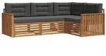 vidaXL Outdoor-Sofagarnitur mit Kissen 4 pcs Natur und Anthrazit