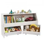 VEVOR Kinderregal B&uuml;cherregal aus Holz mit Stauraum, Spielzeugschrank mit 2...