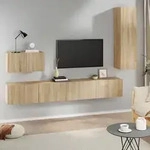 vidaXL 4-tlg. TV-Schrank-Set Sonoma-Eiche Holzwerkstoff
