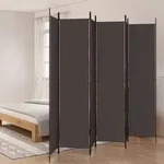 vidaXL 6-tlg. Paravent Braun 300x220 cm Stoff