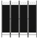 vidaXL 4-tlg. Raumteiler Schwarz 160 x 180 cm
