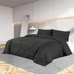 vidaXL Bettw&auml;sche-Set Schwarz 200x200 cm Baumwolle