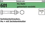 Sechskantschraube DIN 601 Sechskantmutter M16x80 Mu Stahl 4.6 galv.verz. 25St.