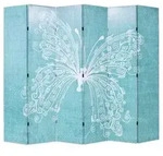 vidaXL Raumteiler klappbar 228 x 170 cm Schmetterling Blau