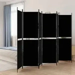 vidaXL 6-tlg. Paravent Schwarz 300x200 cm Stoff