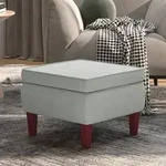 vidaXL Hocker mit Holzbeinen Hellgrau Samt