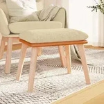 vidaXL Fu&szlig;hocker Creme 45x29,5x35 cm Stoff und Kunstleder