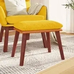 vidaXL Fu&szlig;hocker Senfgelb 45x29,5x35 cm Stoff und Kunstleder
