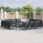 vidaXL Garten-Sofa-Set 12 pcs Anthrazit Stahl