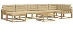vidaXL Outdoor-Sofagarnitur 8 pcs Wei&szlig; und Beige