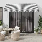 vidaXL Markise Automatisch mit LED Anthrazit & Wei&szlig; 300x250 cm