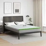 vidaXL Matratzenauflage Wei&szlig; und Gr&uuml;n 160 x 200 cm Jacquard Stoff