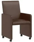vidaXL Esszimmerst&uuml;hle mit Rollen 2 pcs Braun 57 x 66 x 94 cm