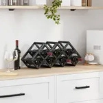vidaXL Weinregal 9 Flaschen 63x16,5x25 cm Pulverbeschichteter Stahl