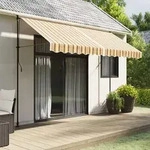 vidaXL Markisenvolant Gelb und Grau Gestreift 3,5 m