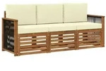 vidaXL Sofagarnituren mit Kissen 3 pcs Massivholz Akazie