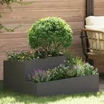 vidaXL Blumentopf Schwarz 80x80x50 cm Kaltgezogener Stahl