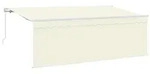 vidaXL Einziehbare Markise Creme 350 x 200 cm Polyester und Aluminium