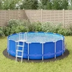 vidaXL Pool-Bodentuch Hellgrau &Oslash;428 cm Polyester Geotextil