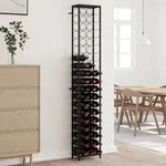 vidaXL Weinregal f&uuml;r 57 Flaschen Schwarz 34x18x200 cm Schmiedeeisen